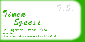 timea szecsi business card
